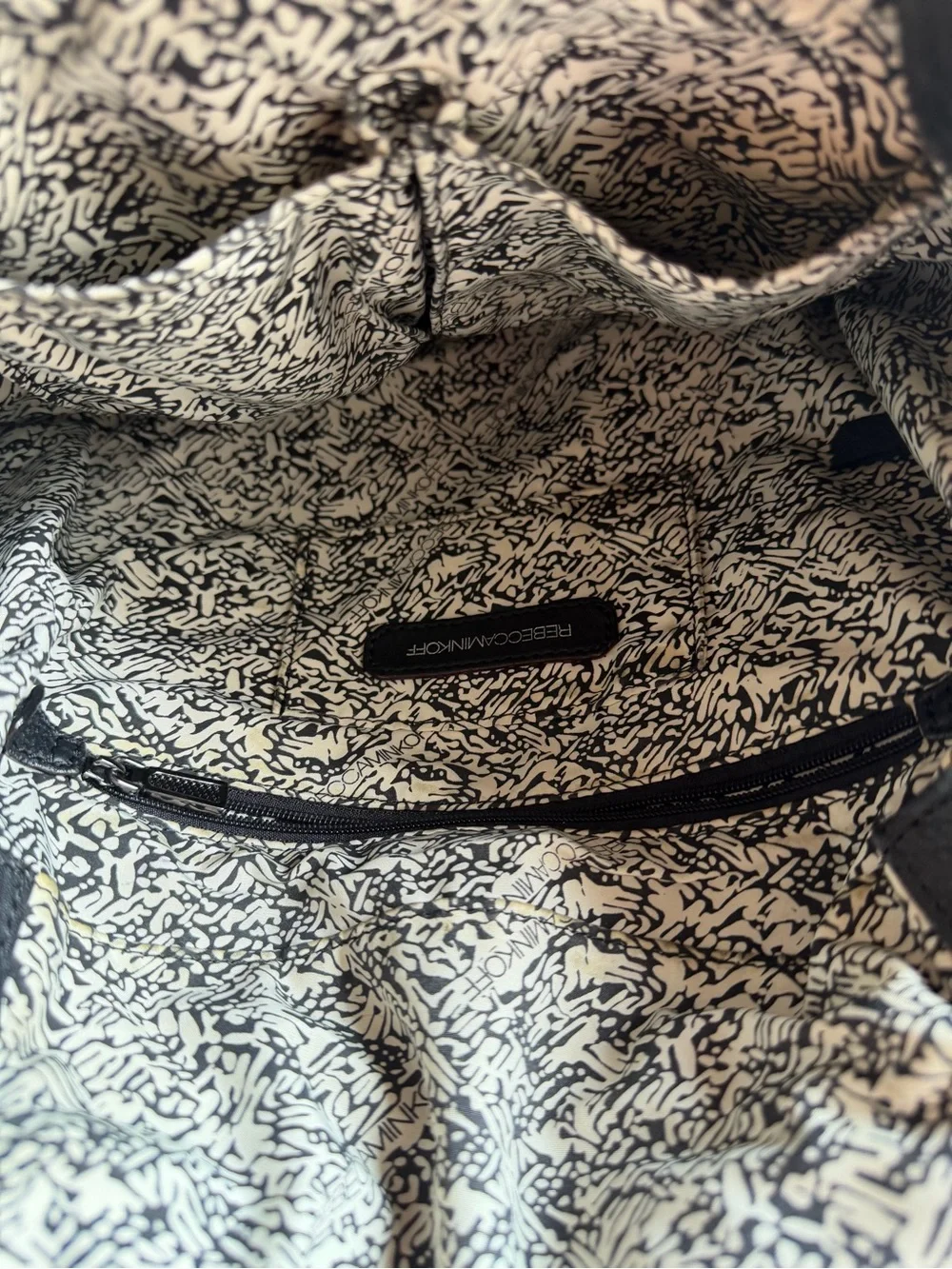 Rebecca Minkoff Leather & Woven Raffia City Bag